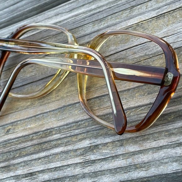 Vintage Eyeglasses Frame Brown Unisex Glasses Frame Z-87 61[]19 135 main image 4